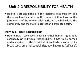 Unit 2.3 Rwsponsibility for Health.pptx